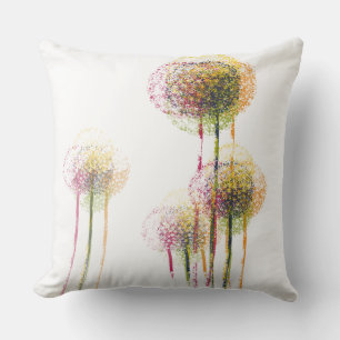 Abstract Spring Flower Trees #2 Throw Pillow