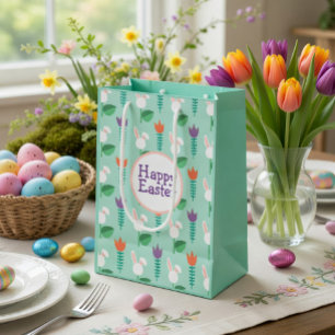 Abstract Spring Flowers Easter Medium Gift Bag