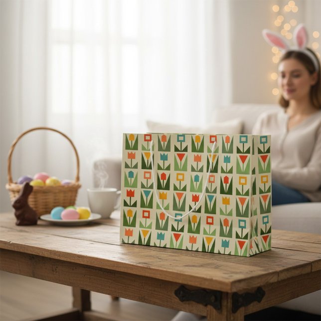Abstract Spring Flowers Large Gift Bag (Creator Uploaded)