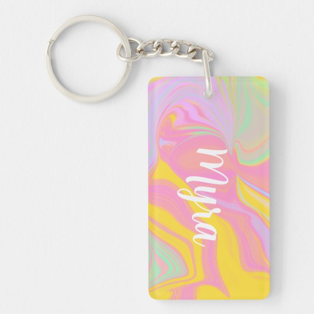 Abstract Spring Sunrise Keychain (Front)