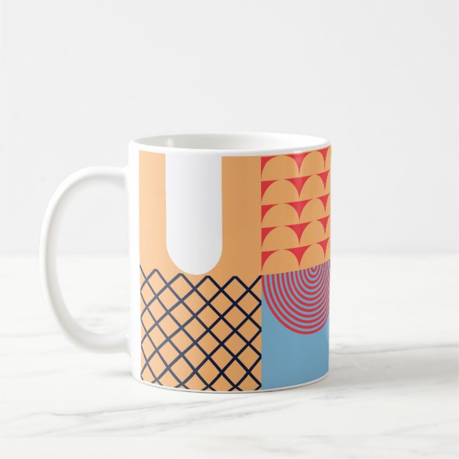 Abstract square artwork: geometric design. coffee mug (Left)