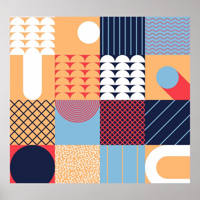 Abstract square artwork: geometric design. poster (Front)