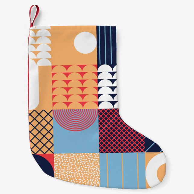Abstract square artwork: geometric design. small christmas stocking (Front)