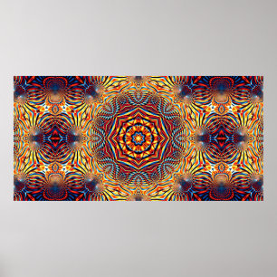 Abstract square background. Symmetric round decora Poster
