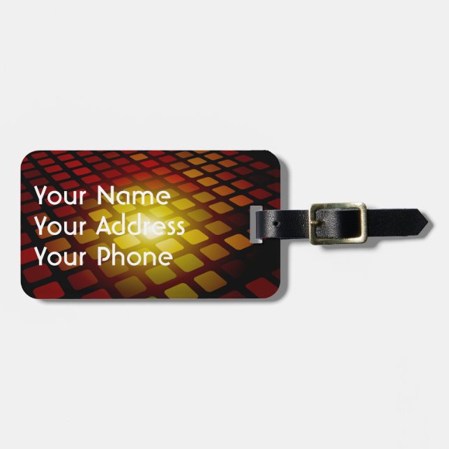 Abstract Square Pattern Luggage Tag (Front Horizontal)