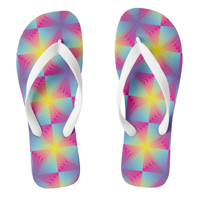 Abstract square vector mosaic flip flops (Footbed)