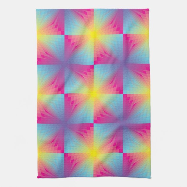 Abstract square vector mosaic kitchen towel (Vertical)