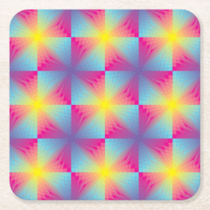 Abstract square vector mosaic square paper coaster
