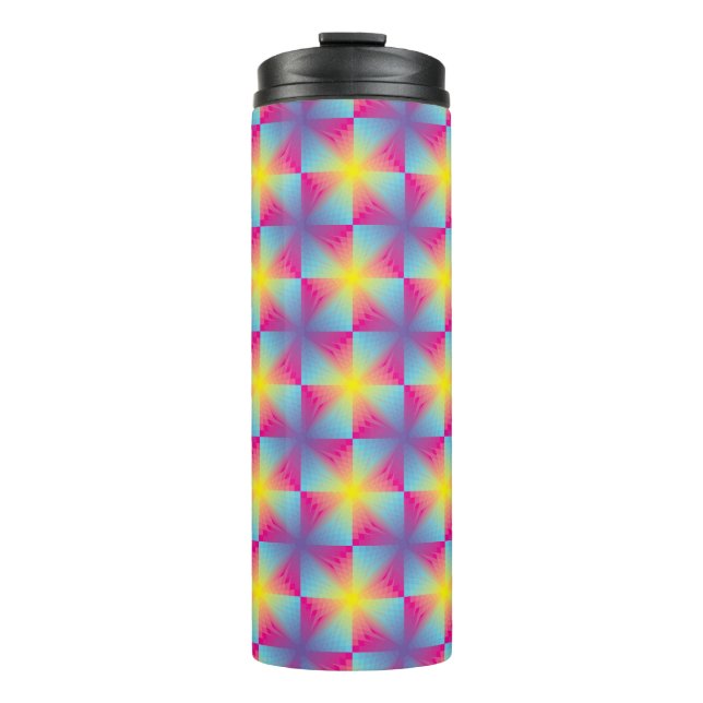 Abstract square vector mosaic thermal tumbler (Front)
