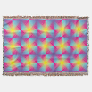 Abstract square vector mosaic throw blanket