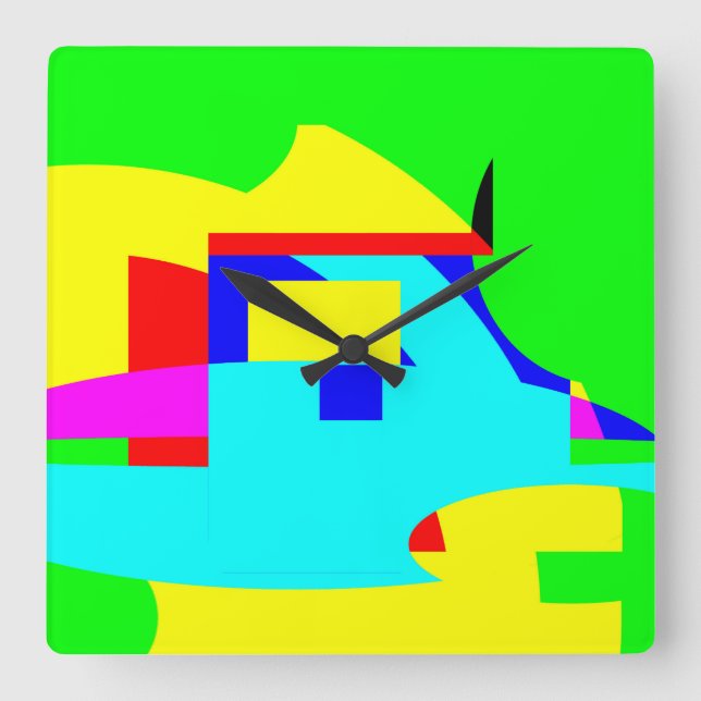 Abstract Square Wall Clock (Front)