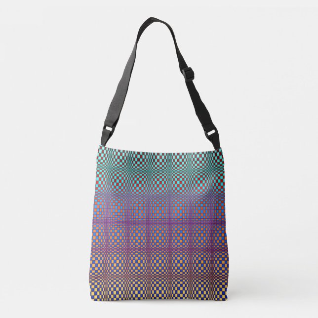 Abstract Squares 2 Crossbody Bag (Back)