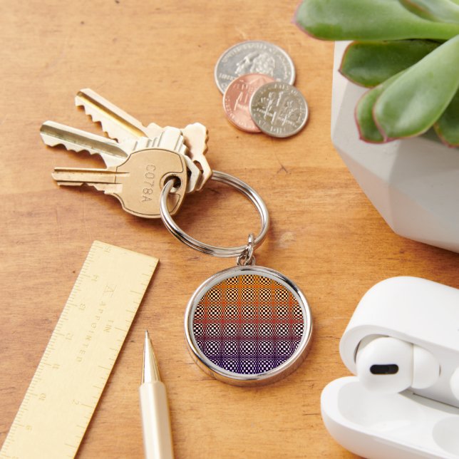 Abstract Squares 3 Keychain (Desk)