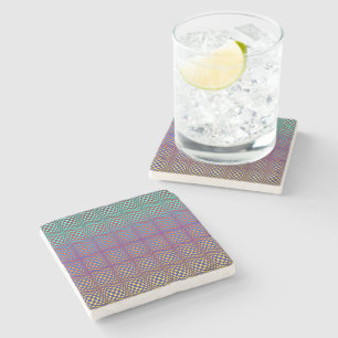 Abstract Squares 3 Stone Coaster
