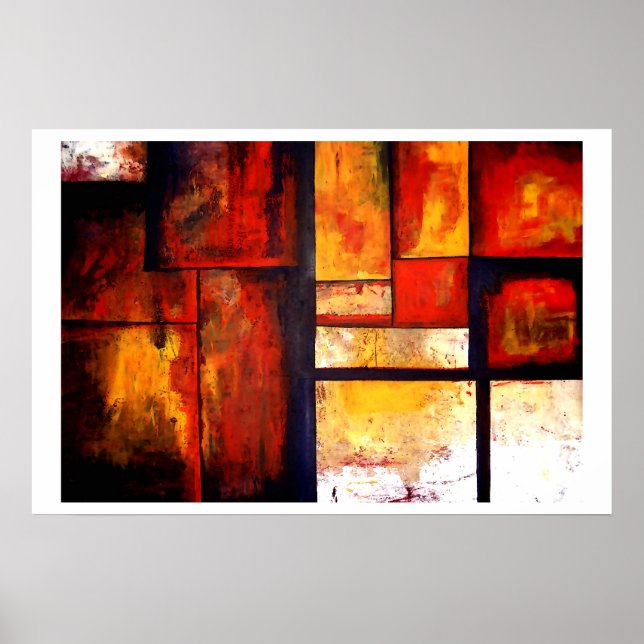 Abstract Squares Art Poster Print (Front)