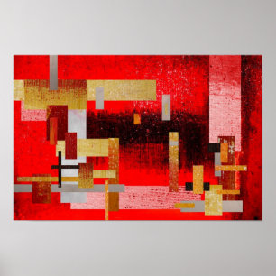 Abstract Squares Art Poster Print