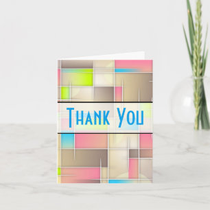 Abstract Squares Geometric Pattern Thank You
