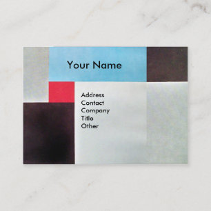 ABSTRACT SQUARES MONOGRAM ,red blue grey brown Business Card