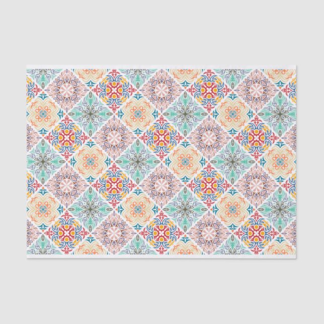 Abstract Squares Retro Pattern Decoupage Tissue Paper (Front)