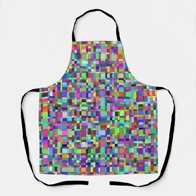 Abstract Squares Shapes Multicolor Pattern Apron (Front)