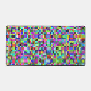 Abstract Squares Shapes Multicolor Pattern Desk Mat