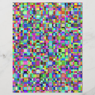 Abstract Squares Shapes Multicolor Pattern Letterhead