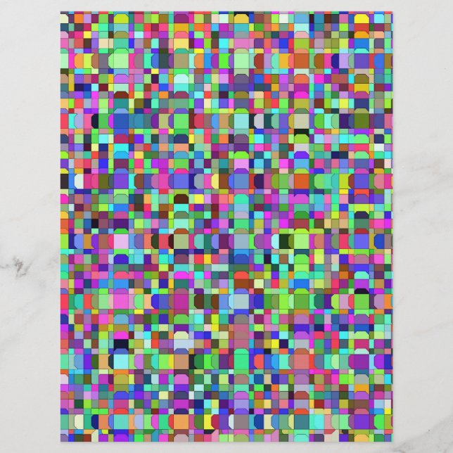 Abstract Squares Shapes Multicolor Pattern Letterhead (Front)