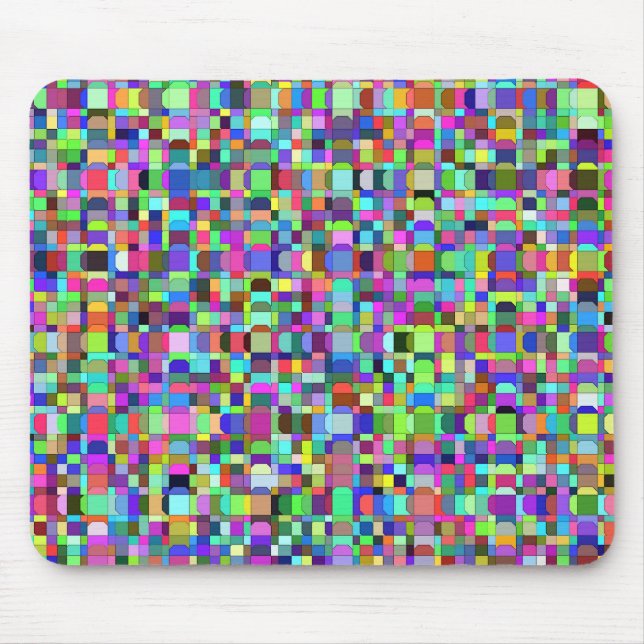 Abstract Squares Shapes Multicolor Pattern Mouse Pad (Front)