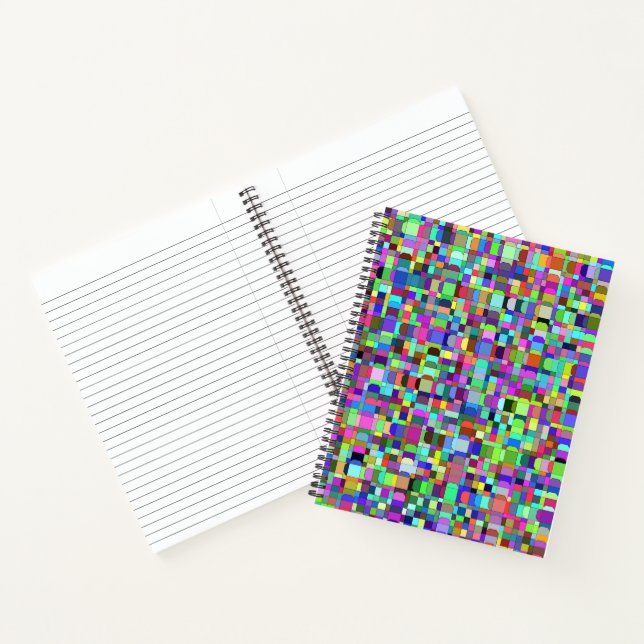 Abstract Squares Shapes Multicolor Pattern Notebook (Inside)