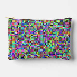 Abstract Squares Shapes Multicolor Pattern Small Accessory Pouch