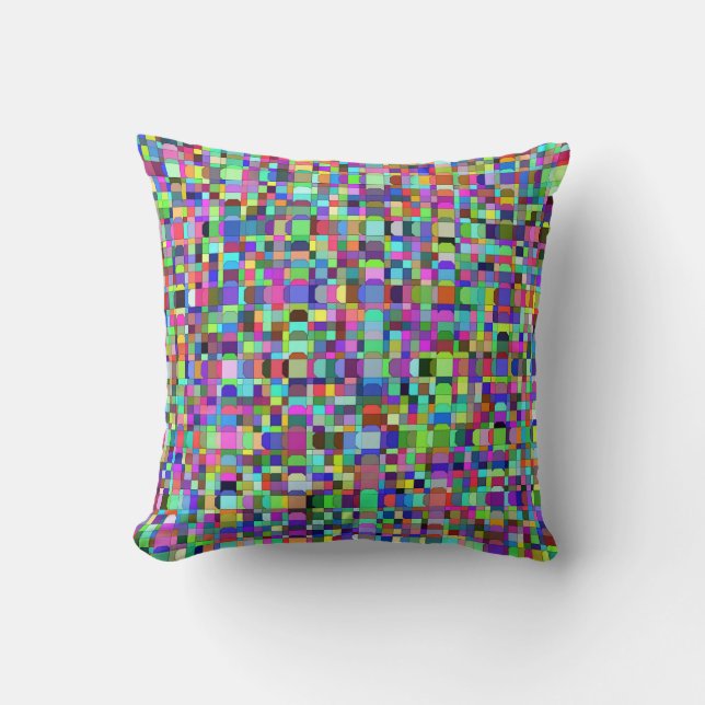 Abstract Squares Shapes Multicolor Pattern Throw Pillow (Front)