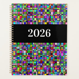 Abstract Squares Shapes Multicolor Personalize Planner