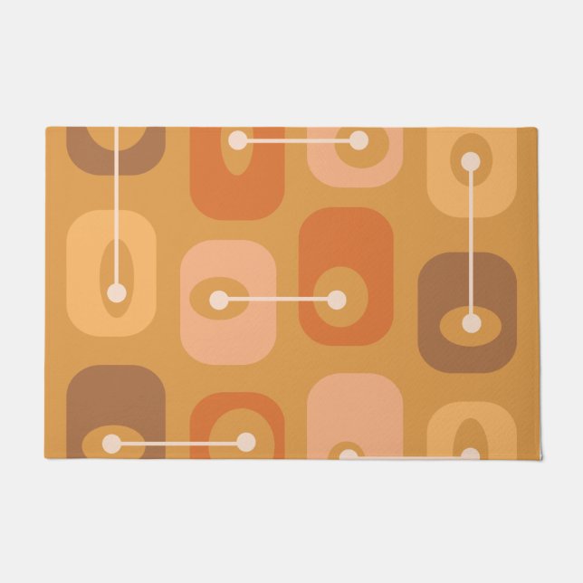 Abstract Squishy Cubes Burnt Orange Doormat (Front)