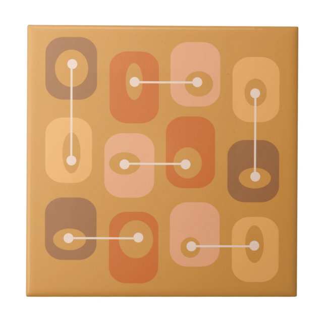 Abstract Squishy Cubes Burnt Orange Tile (Front)