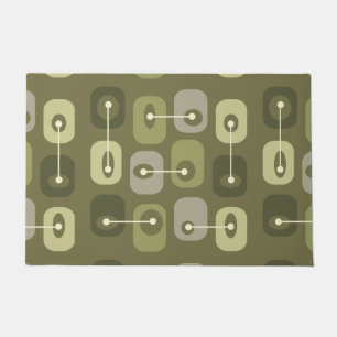 Abstract Squishy Cubes Olive Green Doormat