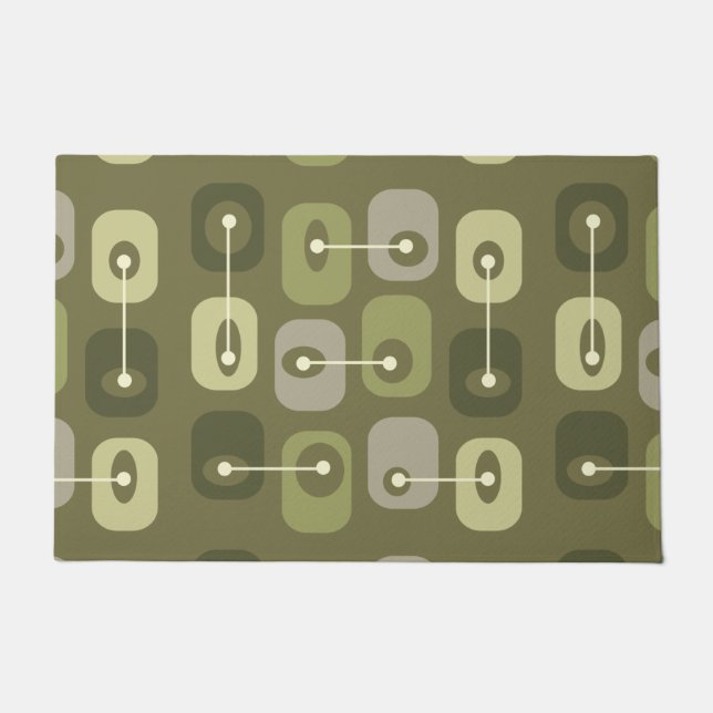 Abstract Squishy Cubes Olive Green Doormat (Front)