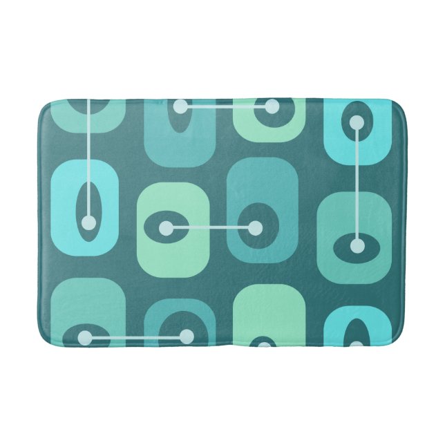 Abstract Squishy Cubes Turquoise Bath Mat (Front)