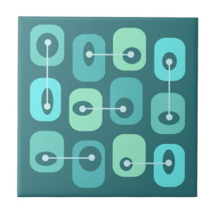 Abstract Squishy Cubes Turquoise Tile