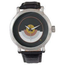 Abstract Stacked Circle Design Wrist Watch