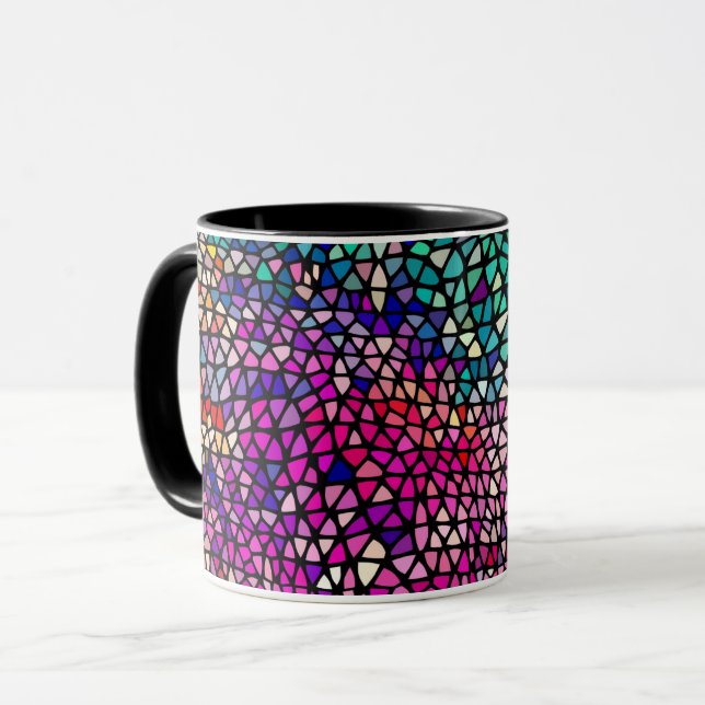 Abstract Stained Glass Art Mug Cup (Front Left)