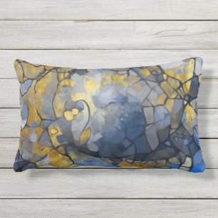 Abstract, stained glass, contemporary painting lumbar pillow