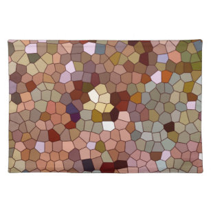Abstract Stained Glass Copper Silver Metal Coins Placemat