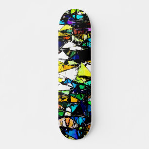 Abstract Stained Glass Skateboard