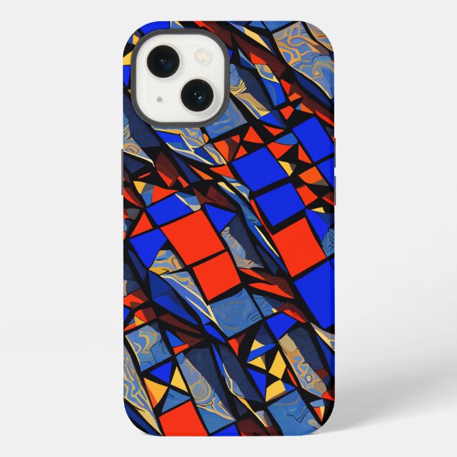 Abstract Stained Glass Style  iPhone Case (Back)