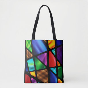 Abstract Stained Glass Window Tote Bag