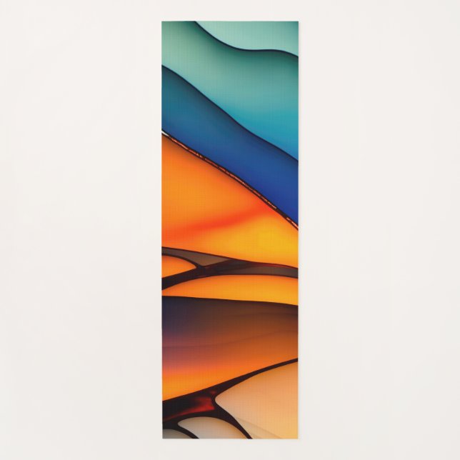 Abstract Stained Glass with Vivid colours Yoga Mat (Front)