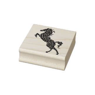 abstract stallion art stamp