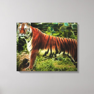 Abstract Standing Tiger Wrapped Canvas