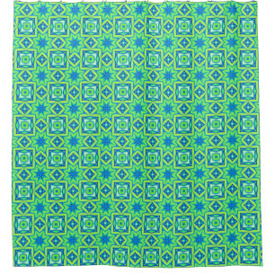 Abstract Star Geometric - Lime Green and Blue