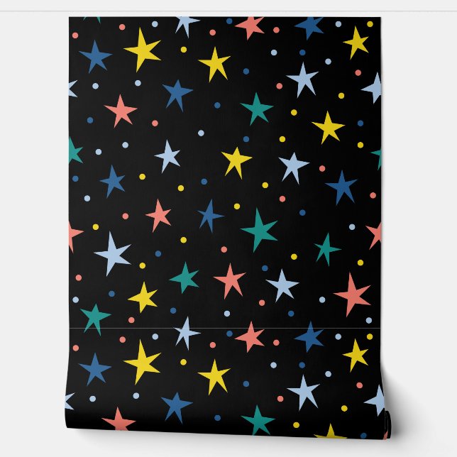 Abstract Star Pattern Blue Wallpaper (Unrolling)